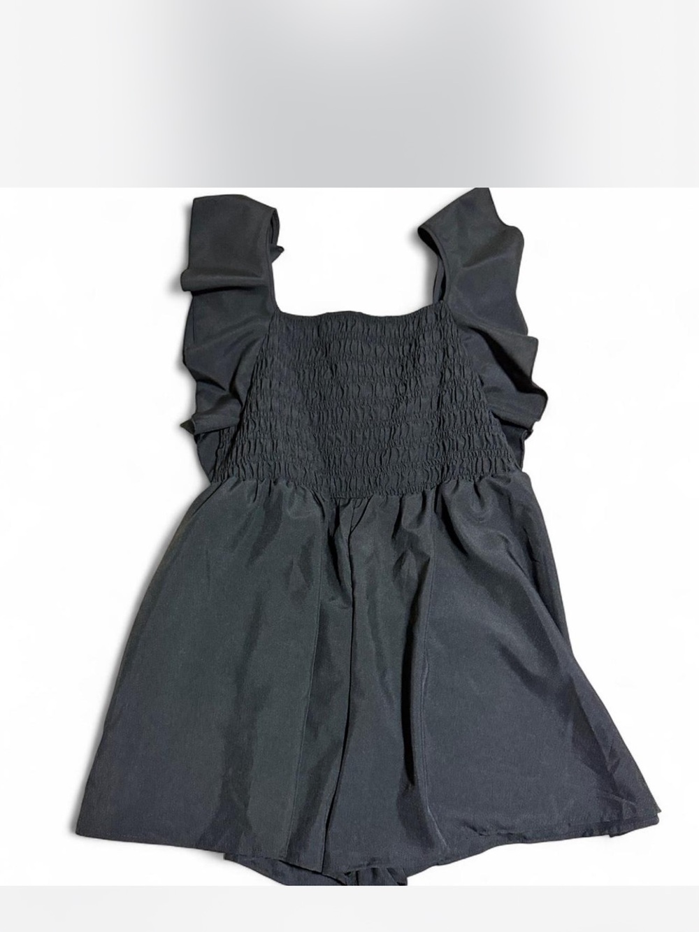 SHEIN Black Ruffle Strap Romper